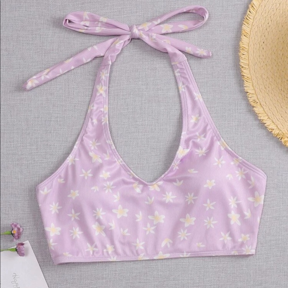 NWT Shien halter bikini top purple M